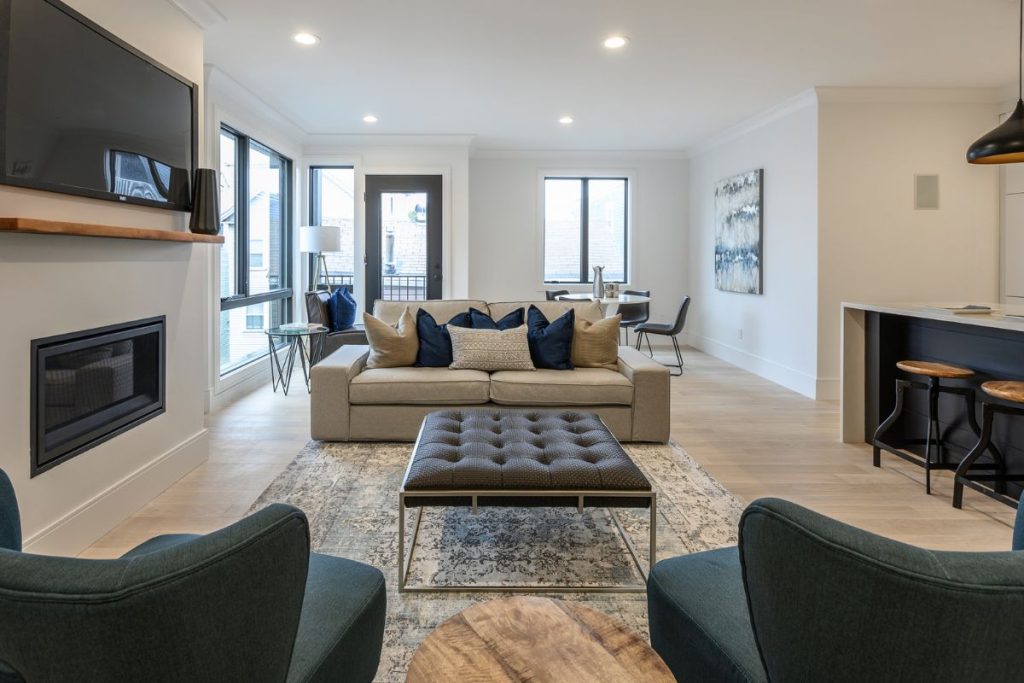 Mondern open plan living in South Boston residential project