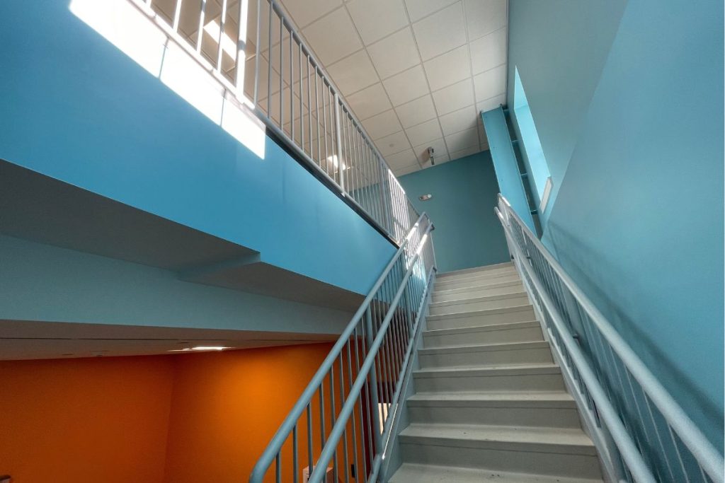 Stairwell at the Westborough Sports Facility