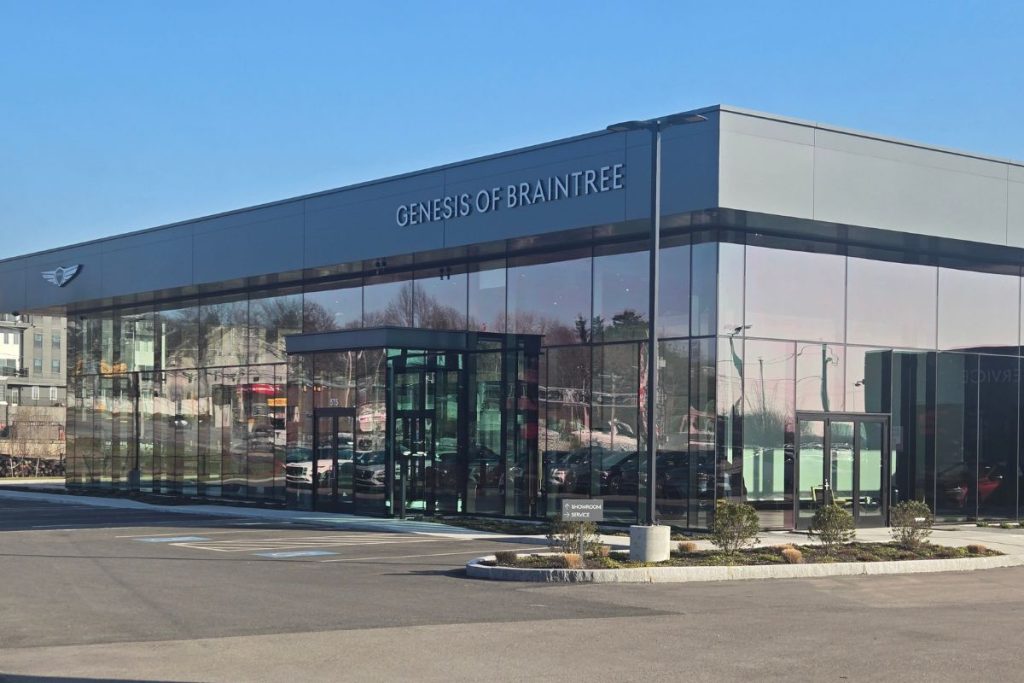 Car dealership in Braintree with modern glass exterior