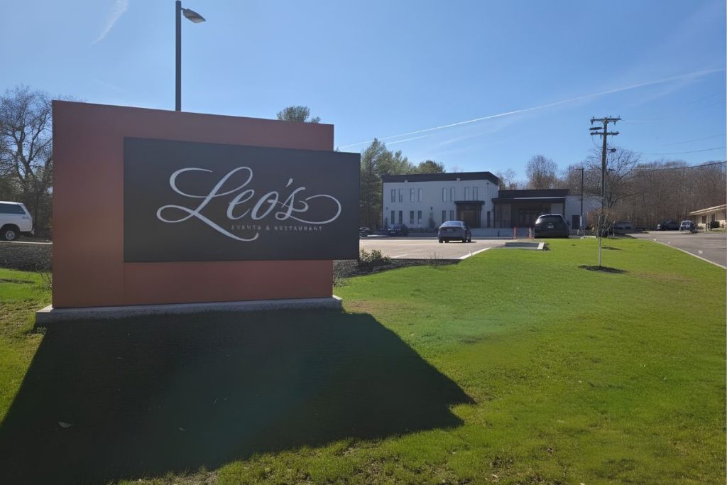 Exterior image of signage for restaurant in Braintree that was converted from office space