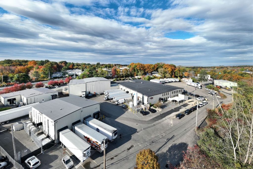 Arial view of industrial food facility in Danvers MA
